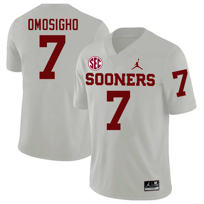 Oklahoma Sooners #7 Sammy Omosigho College Football Jersey Stitched-White